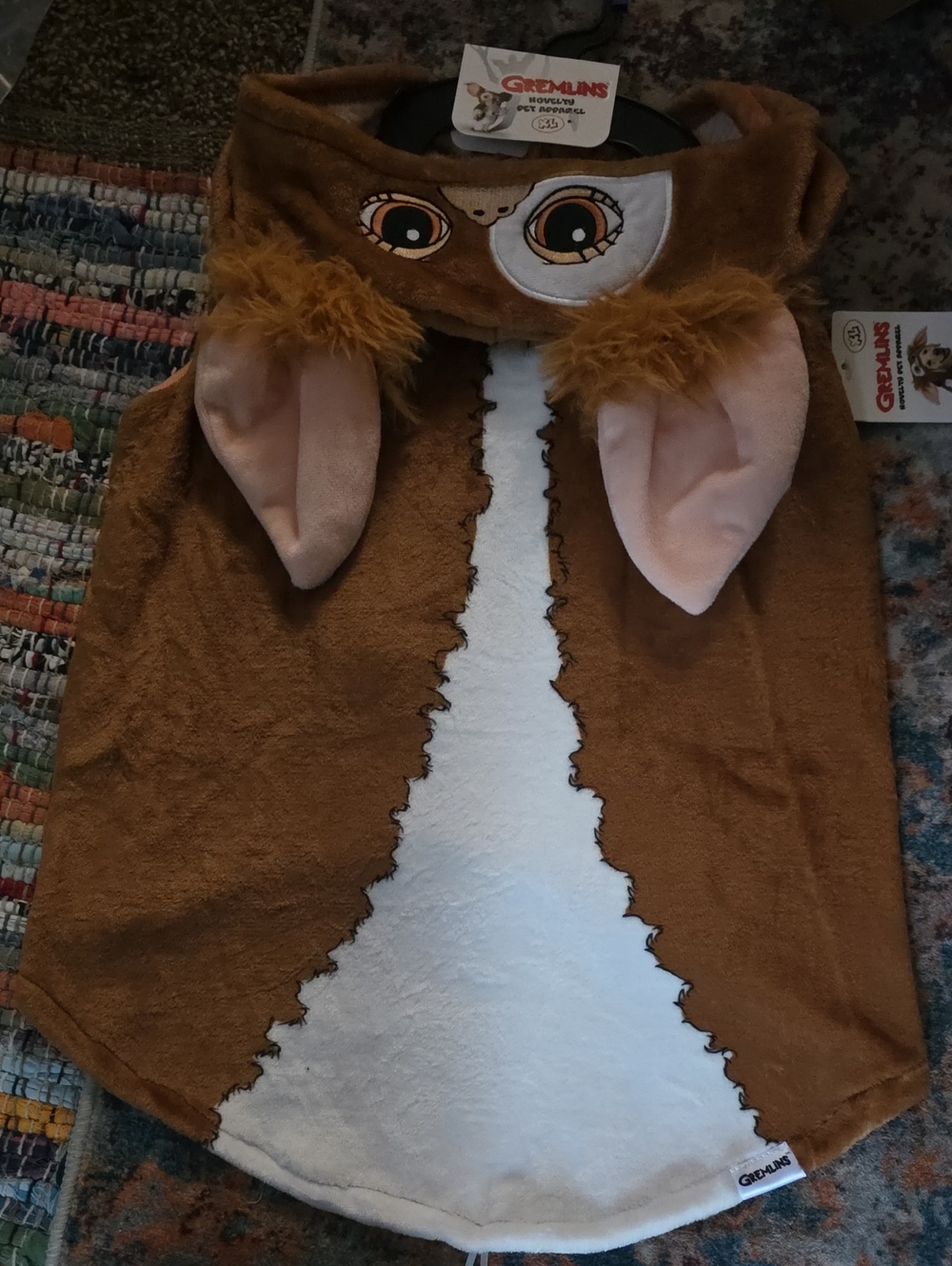 Gremlins Dog Gizmo Plush Costume Tunic in Brown and White XLarge XL Nwt